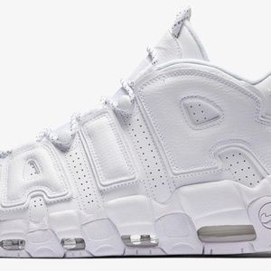 nike air more uptempo "triple white"